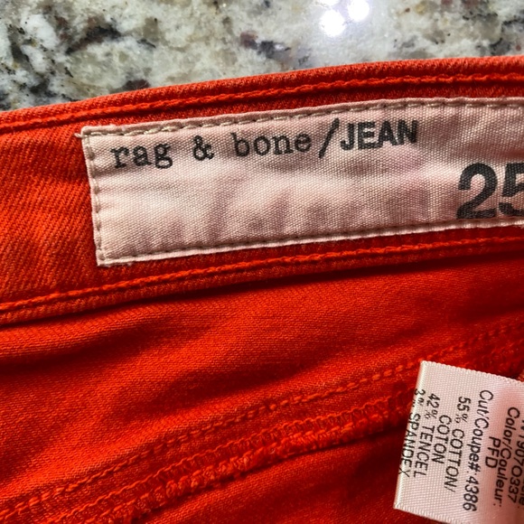 Rag & Bone orange cut off Jean shorts 25 - Picture 4 of 5
